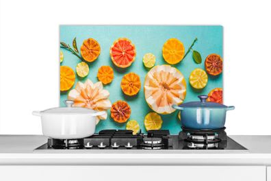 Spritzschutz Küchenrückwand - 70x50 cm Zitrusfrüchte - Sommer - Obst (Gr. 70x50 cm)