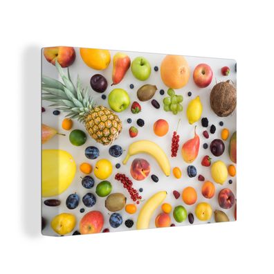 Leinwandbilder - Wanddeko 120x90 cm Regenbogen - Obst - Sommer - Jahreszeiten