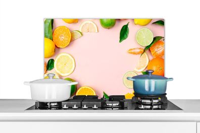 Spritzschutz Küchenrückwand - 70x50 cm Obst - Zitrusfrüchte - Pastell (Gr. 70x50 cm)