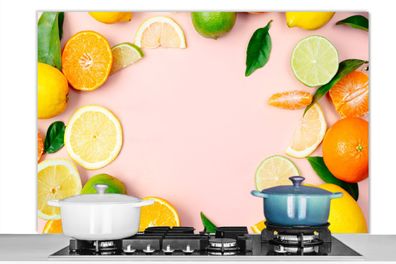 Spritzschutz Küchenrückwand - 120x80 cm Obst - Zitrusfrüchte - Pastell