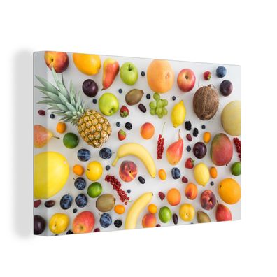 Leinwandbilder - Wanddeko 90x60 cm Regenbogen - Obst - Sommer - Jahreszeiten