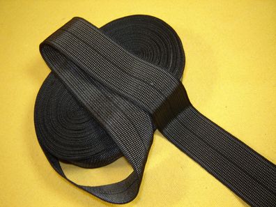 Ripsband Herrenhut Hutband gemustert hochwertig schwarz silber 3,9cm breit Meter RB45