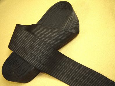 Ripsband Herrenhut Hutband gemustert hochwertig schwarz grau 4,5cm breit Meter RB43