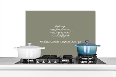 Spritzschutz Küchenrückwand - 70x50 cm Zitate - Papas Rezept - Sprichwörter - Kochen