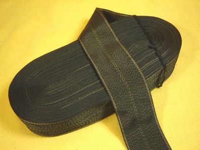 Ripsband Herrenhut Hutband gemustert hochwertig schwarz gold 4,3cm breit Meter RB46