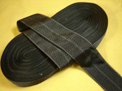 Ripsband Herrenhut Hutband gemustert hochwertig schwarz silber 4,3cm breit Meter RB46