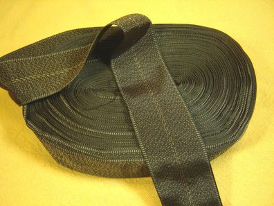 Ripsband Herrenhut Hutband gemustert hochwertig schwarz oliv 4,3cm breit Meter RB46