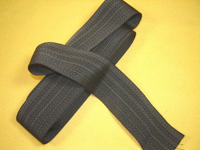 Ripsband Herrenhut Hutband gemustert hochwertig schwarz grau 4,7cm breit Meter RB42