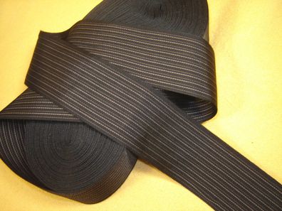 Ripsband Herrenhut Hutband gestreift hochwertig schwarz braun 4,7cm breit Meter RB39
