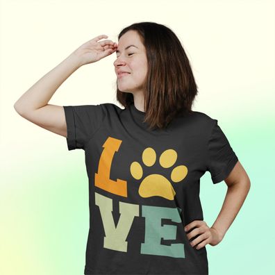 Bio Damen T-Shirt Oversize Hunde Spruch Dogholic Süchtig Nach Haustier Hund Pet