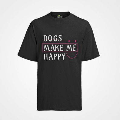 Bio Herren T-Shirt Hunde Hundebesitzer Spruch Dogs make me happy funny spruch