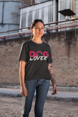 Bio Damen T-Shirt Oversiz Hunde Crazy Dog Lover Haustier Pet Shirt Hund Sprüche