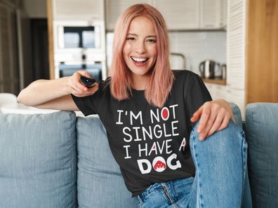 Bio Damen Shirt Oversize Crazy Spruch Lover Haustier Im not single i have a dog
