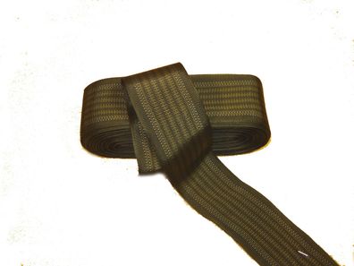 Ripsband Herrenhut Hutband gestreift hochwertig oliv 4cm breit Meter RB44