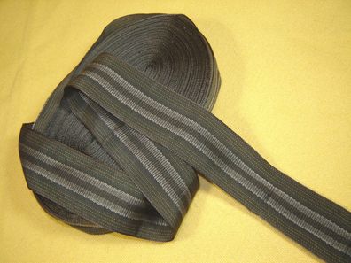 Ripsband Herren Hutband gemustert hochwertig oliv grau gold 3,5cm breit Meter RB23