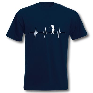 T-Shirt Herzschlag Golf golfen Golfer EKG Golfspieler