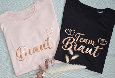 T-Shirt Junggesellinnenabschied Damen Team Braut Bio-Baumwolle