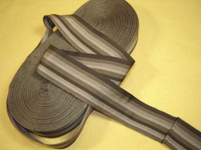 Ripsband Herren Hutband hochwertig gestreift Braun Töne 3,7cm breit Meter RB55