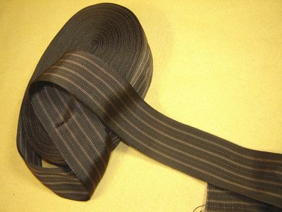 Ripsband Herren Hutband hochwertig gestreift braun hellbraun 3,9cm breit Meter RB53