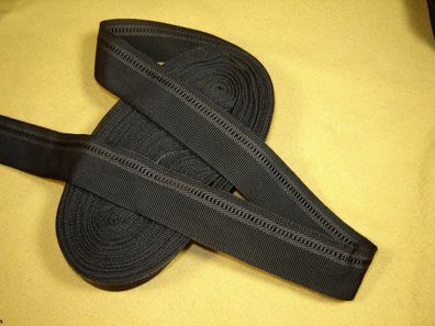 Ripsband Herrenhut Hutband seidig hochwertig anthrazit Muster 3cm breit Meter RB50