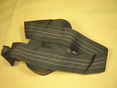 Ripsband Herrenhut Hutband seidig hochwertig oliv gemustert 4,1cm breit Meter RB56