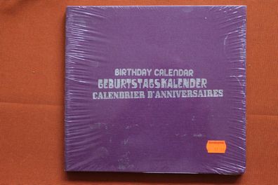 Geburtstagskalender, Birthday Calendar; Größe 240 x 230 mm; violett