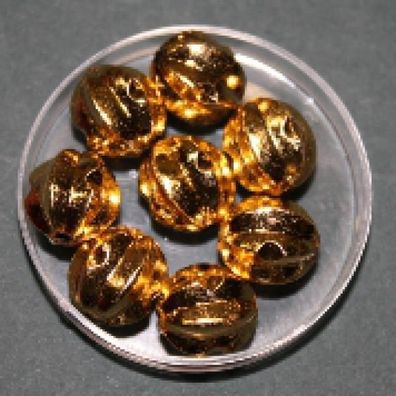 Wachsperlen geriffelt, 14 x 13 mm, gold