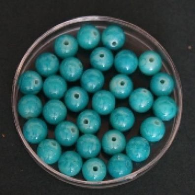 Wachsperlen, 6 mm, marmoriert-blau