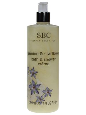 SBC Bath & Shower Creme Body Wash Jasmine and Starflower 500ml
