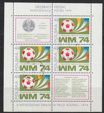 POLEN POLAND [1974] MiNr 2328 Block 60 ( O/ used ) Fußball