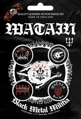 Watain- Black Metal Militia-Button Set Offiziell lizensiert