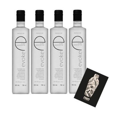 Evoke 4er Set London Dry Gin 4x 0,7L (40% Vol) Der 5 fach destillierte Gin mit