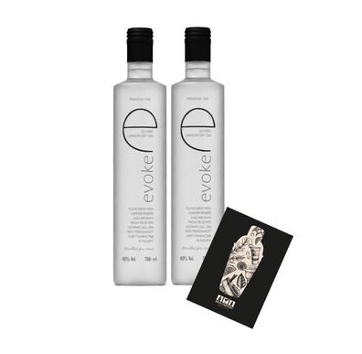 Evoke 2er Set London Dry Gin 2x 0,7L (40% Vol) Der 5 fach destillierte Gin mit