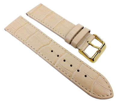 Uhrenarmband Leder beige Alligator Prägung Big Fashion 21929G