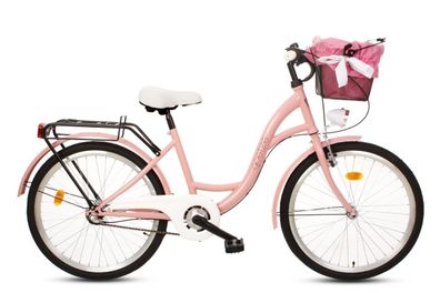 24 Zoll Kinderfahrrad Mädchenfahrrad Kinder Mädchen City Fahrrad Bike Rad Retro