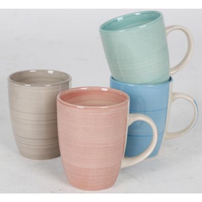 24x Keramik-Becher 250ml Tasse Kaffee Tee Porzellan Geschirr 24 Stück