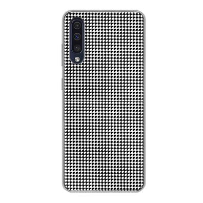 Handyhülle Samsung Galaxy A50 Silikonhülle Schutzhülle Handy Hülle Schwarz - Weiß - D