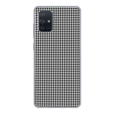 Handyhülle Samsung Galaxy A51 Silikonhülle Schutzhülle Handy Hülle Schwarz - Weiß - D