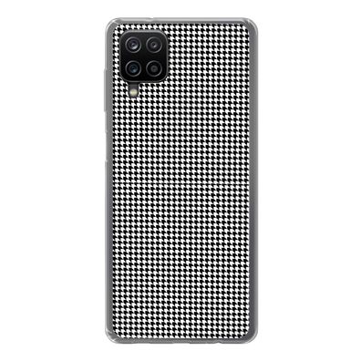 Handyhülle Samsung Galaxy A12 Silikonhülle Schutzhülle Handy Hülle Schwarz - Weiß - D