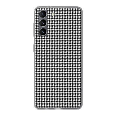 Handyhülle Samsung Galaxy S21 Silikonhülle Schutzhülle Handy Hülle Schwarz - Weiß - D