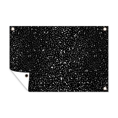 Outdoor-Poster Gartenposter 120x80 cm Schwarz - Weiß - Muster - Polka dots