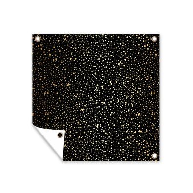Outdoor-Poster Gartenposter 100x100 cm Gold - Schwarz - Tupfen - Muster