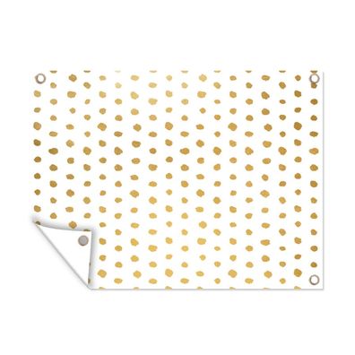 Outdoor-Poster Gartenposter 40x30 cm Gold - Weiß - Tupfen - Muster (Gr. 40x30 cm)