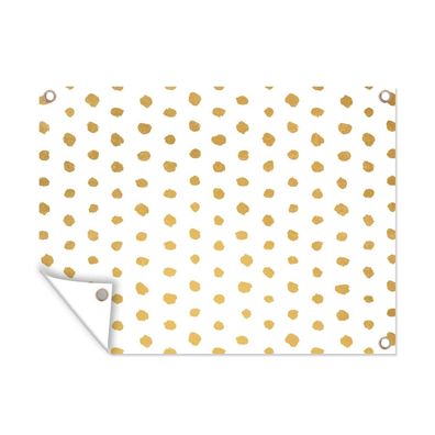 Outdoor-Poster Gartenposter 40x30 cm Gold - Weiß - Tupfen - Muster (Gr. 40x30 cm)