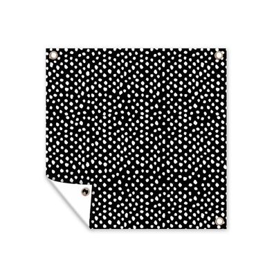 Outdoor-Poster Gartenposter 50x50 cm Schwarz - Weiß - Muster - Polka dots