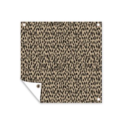 Outdoor-Poster Gartenposter 200x200 cm Pantherdruck - Schwarz - Braun - Muster - Pol