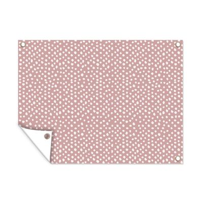Outdoor-Poster Gartenposter 40x30 cm Rosa - Punkte - Weiß - Muster (Gr. 40x30 cm)