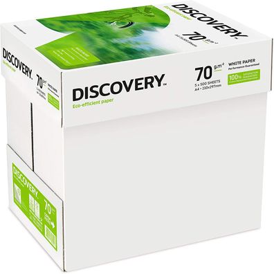 Discovery 70g/ m²-Papier in A4-Format 70 g/ m² 5 x Ries 2500 Blatt - 1 x Karton
