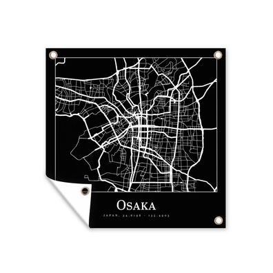 Outdoor-Poster Gartenposter 200x200 cm Karte - Osaka - Stadtplan (Gr. 200x200 cm)