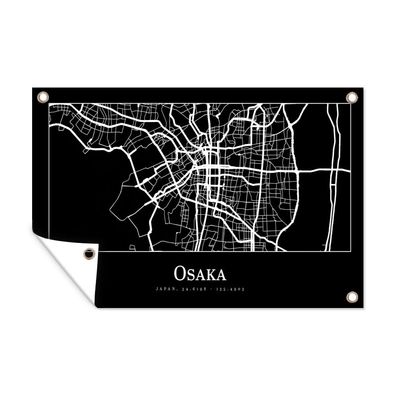 Outdoor-Poster Gartenposter 90x60 cm Karte - Osaka - Stadtplan (Gr. 90x60 cm)